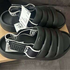 UGG Charcoal Padded Slide Sandals